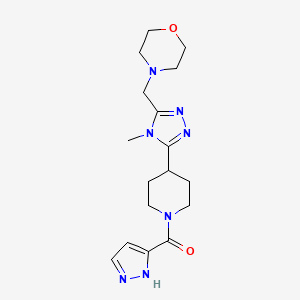 molecular formula C17H25N7O2 B5609486 4-({4-methyl-5-[1-(1H-pyrazol-3-ylcarbonyl)piperidin-4-yl]-4H-1,2,4-triazol-3-yl}methyl)morpholine 