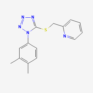 molecular formula C15H15N5S B5609495 2-({[1-(3,4-dimethylphenyl)-1H-tetrazol-5-yl]thio}methyl)pyridine 