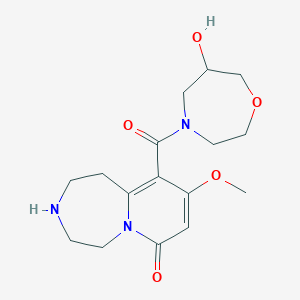 molecular formula C16H23N3O5 B5609540 10-[(6-hydroxy-1,4-oxazepan-4-yl)carbonyl]-9-methoxy-2,3,4,5-tetrahydropyrido[1,2-d][1,4]diazepin-7(1H)-one hydrochloride 