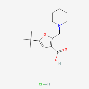 molecular formula C15H24ClNO3 B5609583 5-tert-butyl-2-(1-piperidinylmethyl)-3-furoic acid hydrochloride 