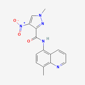 molecular formula C15H13N5O3 B5609593 1-methyl-N-(8-methyl-5-quinolinyl)-4-nitro-1H-pyrazole-3-carboxamide 