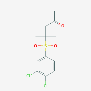 molecular formula C12H14Cl2O3S B5609617 4-[(3,4-dichlorophenyl)sulfonyl]-4-methyl-2-pentanone 