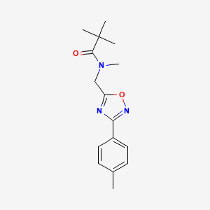 molecular formula C16H21N3O2 B5609657 N,2,2-trimethyl-N-{[3-(4-methylphenyl)-1,2,4-oxadiazol-5-yl]methyl}propanamide 