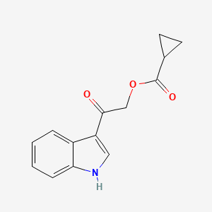 molecular formula C14H13NO3 B5609661 2-(1H-indol-3-yl)-2-oxoethyl cyclopropanecarboxylate 