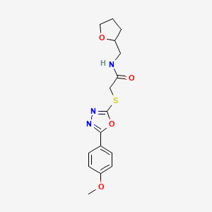 2-{[5-(4-methoxyphenyl)-1,3,4-oxadiazol-2-yl]thio}-N-(tetrahydro-2-furanylmethyl)acetamide