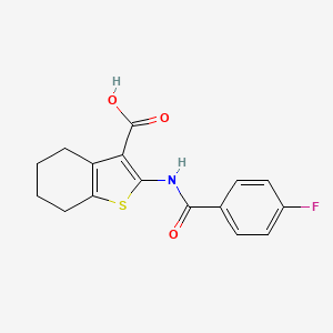 molecular formula C16H14FNO3S B5609679 2-[(4-fluorobenzoyl)amino]-4,5,6,7-tetrahydro-1-benzothiophene-3-carboxylic acid 