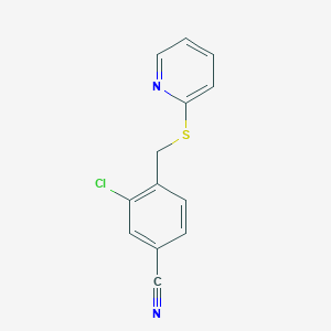 molecular formula C13H9ClN2S B5609721 3-chloro-4-[(2-pyridinylthio)methyl]benzonitrile 