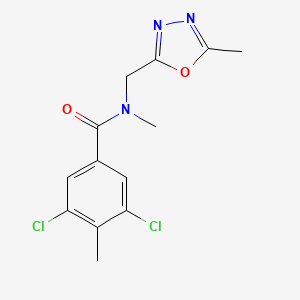 molecular formula C13H13Cl2N3O2 B5609735 3,5-dichloro-N,4-dimethyl-N-[(5-methyl-1,3,4-oxadiazol-2-yl)methyl]benzamide 