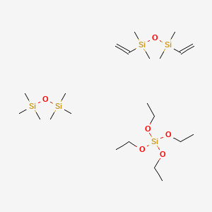 molecular formula C22H56O6Si5 B560976 Vinyltrimethylsilyloxy silicate CAS No. 104199-38-4