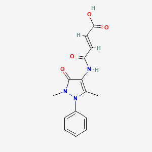 molecular formula C15H15N3O4 B5609765 4-[(2,5-dimethyl-3-oxo-1-phenyl-2,3-dihydro-1H-pyrazol-4-yl)amino]-4-oxo-2-butenoic acid 