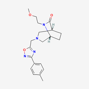 molecular formula C20H26N4O3 B5609810 (1S*,5R*)-6-(2-methoxyethyl)-3-{[3-(4-methylphenyl)-1,2,4-oxadiazol-5-yl]methyl}-3,6-diazabicyclo[3.2.2]nonan-7-one 