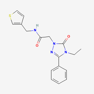 molecular formula C17H18N4O2S B5609818 2-(4-ethyl-5-oxo-3-phenyl-4,5-dihydro-1H-1,2,4-triazol-1-yl)-N-(3-thienylmethyl)acetamide 