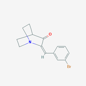 molecular formula C14H14BrNO B5609884 2-(3-溴苄叉)奎宁环-3-酮 