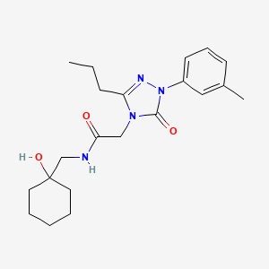 molecular formula C21H30N4O3 B5609942 N-[(1-hydroxycyclohexyl)methyl]-2-[1-(3-methylphenyl)-5-oxo-3-propyl-1,5-dihydro-4H-1,2,4-triazol-4-yl]acetamide 