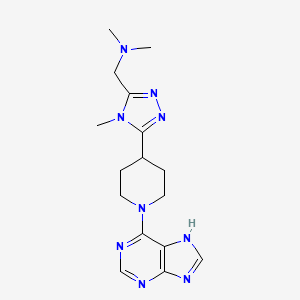 N,N-dimethyl-1-{4-methyl-5-[1-(9H-purin-6-yl)piperidin-4-yl]-4H-1,2,4-triazol-3-yl}methanamine