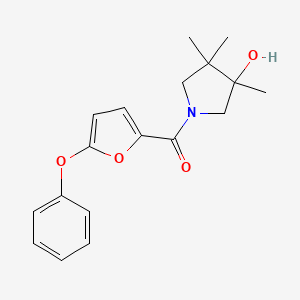 molecular formula C18H21NO4 B5609995 3,4,4-trimethyl-1-(5-phenoxy-2-furoyl)pyrrolidin-3-ol 