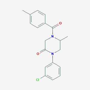 molecular formula C19H19ClN2O2 B5610002 1-(3-chlorophenyl)-5-methyl-4-(4-methylbenzoyl)-2-piperazinone 