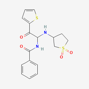 molecular formula C17H18N2O4S2 B5610010 N-[1-[(1,1-dioxidotetrahydro-3-thienyl)amino]-2-oxo-2-(2-thienyl)ethyl]benzamide 