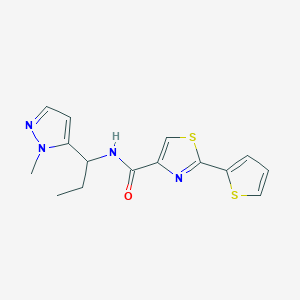 molecular formula C15H16N4OS2 B5610028 N-[1-(1-methyl-1H-pyrazol-5-yl)propyl]-2-(2-thienyl)-1,3-thiazole-4-carboxamide 