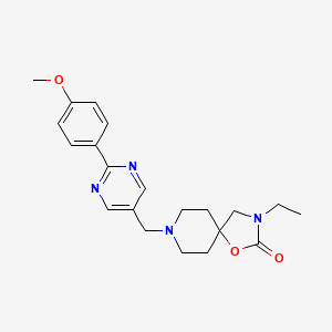 molecular formula C21H26N4O3 B5610033 3-ethyl-8-{[2-(4-methoxyphenyl)pyrimidin-5-yl]methyl}-1-oxa-3,8-diazaspiro[4.5]decan-2-one 