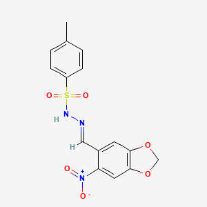 4-methyl-N'-[(6-nitro-1,3-benzodioxol-5-yl)methylene]benzenesulfonohydrazide