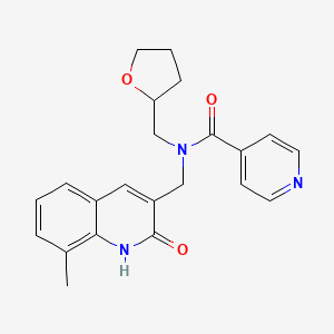 N-[(2-hydroxy-8-methyl-3-quinolinyl)methyl]-N-(tetrahydro-2-furanylmethyl)isonicotinamide