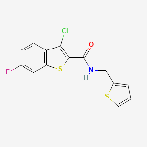 molecular formula C14H9ClFNOS2 B5610125 3-chloro-6-fluoro-N-(2-thienylmethyl)-1-benzothiophene-2-carboxamide 