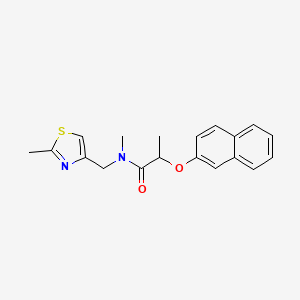 molecular formula C19H20N2O2S B5610133 N-methyl-N-[(2-methyl-1,3-thiazol-4-yl)methyl]-2-(2-naphthyloxy)propanamide 