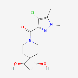 molecular formula C14H20ClN3O3 B5610205 (1R*,3S*)-7-[(4-chloro-1,5-dimethyl-1H-pyrazol-3-yl)carbonyl]-7-azaspiro[3.5]nonane-1,3-diol 