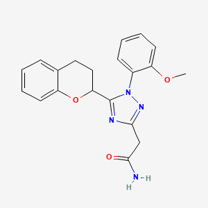 molecular formula C20H20N4O3 B5610218 2-[5-(3,4-dihydro-2H-chromen-2-yl)-1-(2-methoxyphenyl)-1H-1,2,4-triazol-3-yl]acetamide 