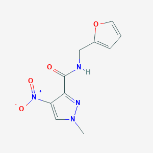 molecular formula C10H10N4O4 B5610229 N-(2-furylmethyl)-1-methyl-4-nitro-1H-pyrazole-3-carboxamide 