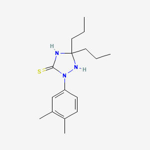 molecular formula C16H25N3S B5610235 2-(3,4-dimethylphenyl)-5,5-dipropyl-1,2,4-triazolidine-3-thione 