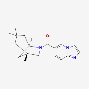 molecular formula C18H23N3O B5610255 6-{[(1S*,5R*)-1,3,3-trimethyl-6-azabicyclo[3.2.1]oct-6-yl]carbonyl}imidazo[1,2-a]pyridine 