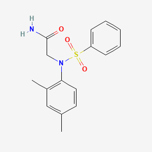 molecular formula C16H18N2O3S B5610261 N~2~-(2,4-dimethylphenyl)-N~2~-(phenylsulfonyl)glycinamide 