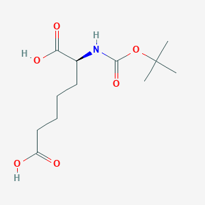 molecular formula C12H21NO6 B056103 (2S)-2-[(2-Methylpropan-2-yl)oxycarbonylamino]heptanedioic acid CAS No. 115573-33-6