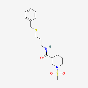 molecular formula C17H26N2O3S2 B5610306 N-[3-(benzylthio)propyl]-1-(methylsulfonyl)-3-piperidinecarboxamide 