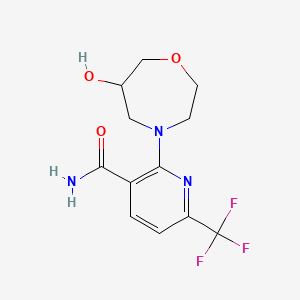 2-(6-hydroxy-1,4-oxazepan-4-yl)-6-(trifluoromethyl)nicotinamide