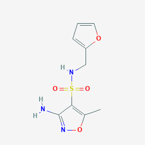 molecular formula C9H11N3O4S B5610331 3-amino-N-(2-furylmethyl)-5-methyl-4-isoxazolesulfonamide 