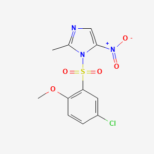 molecular formula C11H10ClN3O5S B5610353 1-[(5-chloro-2-methoxyphenyl)sulfonyl]-2-methyl-5-nitro-1H-imidazole 