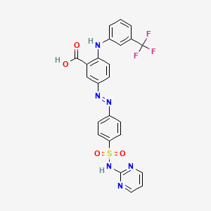 5-{(Z)-[4-(2-Pyrimidinylsulfamoyl)phenyl]diazenyl}-2-{[3-(trifluoromethyl)phenyl]amino}benzoic acid