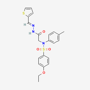 molecular formula C22H23N3O4S2 B5610362 4-ethoxy-N-(4-methylphenyl)-N-{2-oxo-2-[2-(2-thienylmethylene)hydrazino]ethyl}benzenesulfonamide 