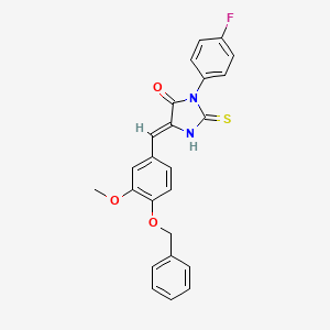 molecular formula C24H19FN2O3S B5610365 5-[4-(benzyloxy)-3-methoxybenzylidene]-3-(4-fluorophenyl)-2-thioxo-4-imidazolidinone 