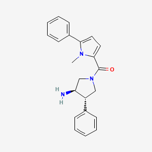 molecular formula C22H23N3O B5610411 (3R*,4S*)-1-[(1-methyl-5-phenyl-1H-pyrrol-2-yl)carbonyl]-4-phenylpyrrolidin-3-amine 