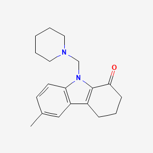 molecular formula C19H24N2O B5610432 6-methyl-9-(1-piperidinylmethyl)-2,3,4,9-tetrahydro-1H-carbazol-1-one 