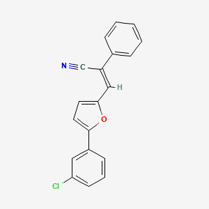 molecular formula C19H12ClNO B5610455 3-(5-(3-CHLORO-PHENYL)-FURAN-2-YL)-2-PHENYL-ACRYLONITRILE 