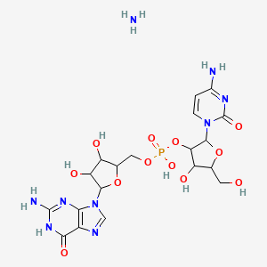 [5-(2-amino-6-oxo-1H-purin-9-yl)-3,4-dihydroxyoxolan-2-yl]methyl [2-(4-amino-2-oxopyrimidin-1-yl)-4-hydroxy-5-(hydroxymethyl)oxolan-3-yl] hydrogen phosphate;azane