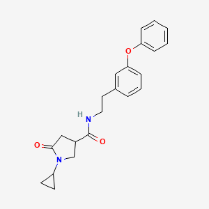 1-cyclopropyl-5-oxo-N-[2-(3-phenoxyphenyl)ethyl]-3-pyrrolidinecarboxamide