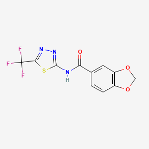 N-[5-(trifluoromethyl)-1,3,4-thiadiazol-2-yl]-1,3-benzodioxole-5-carboxamide