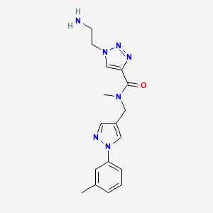 1-(2-aminoethyl)-N-methyl-N-{[1-(3-methylphenyl)-1H-pyrazol-4-yl]methyl}-1H-1,2,3-triazole-4-carboxamide