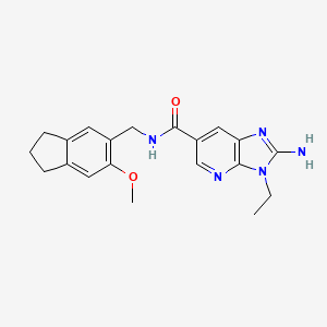 2-amino-3-ethyl-N-[(6-methoxy-2,3-dihydro-1H-inden-5-yl)methyl]-3H-imidazo[4,5-b]pyridine-6-carboxamide